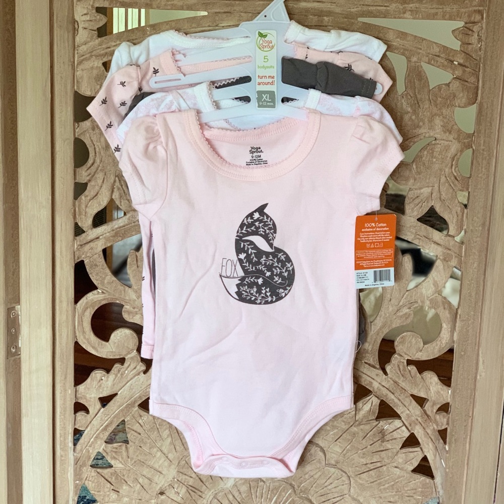 NWT set of five 12-18 mth YogaSprout bodysuits